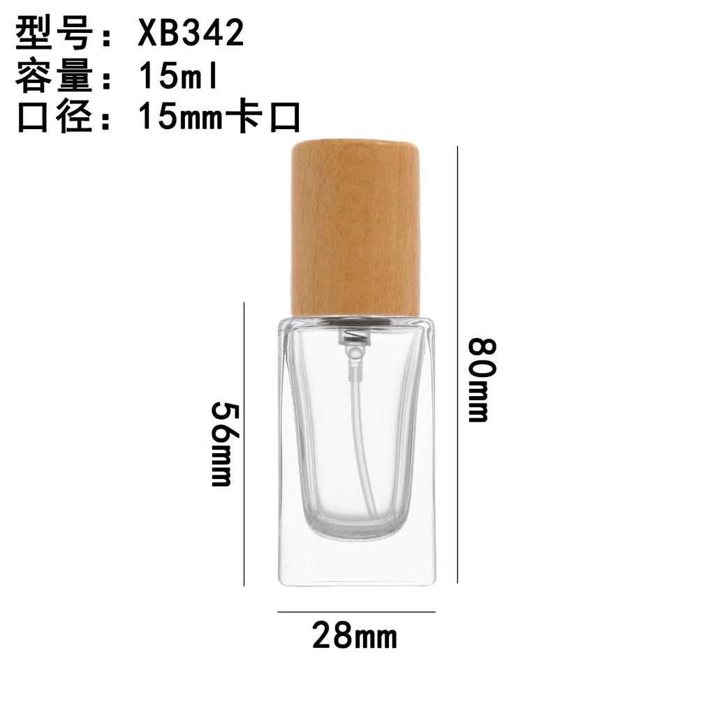 15ml Transparent Glass Perfume Bottle, Empty Spray Atomizer with 15mm Neck, Portable Travel Refillable Sample Container