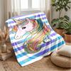 Rainbow Unicorn Theme blanket Lightweight Warm Flannel Blanket Decorative Throw Blanket for Home Decoration