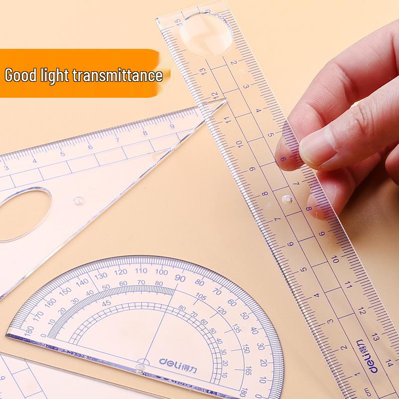Deli Stationery 15cm Student Drawing Ruler Set
