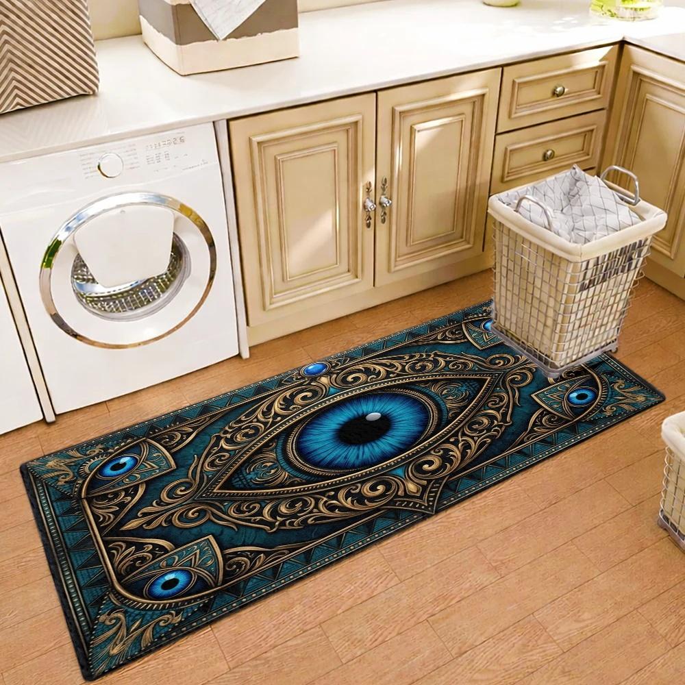 1pc Mystical All-Seeing Eye Rug, Non-Slip Rubber Backing Carpet with All-Eye, Machine Washable Mat Suitable for Living Room