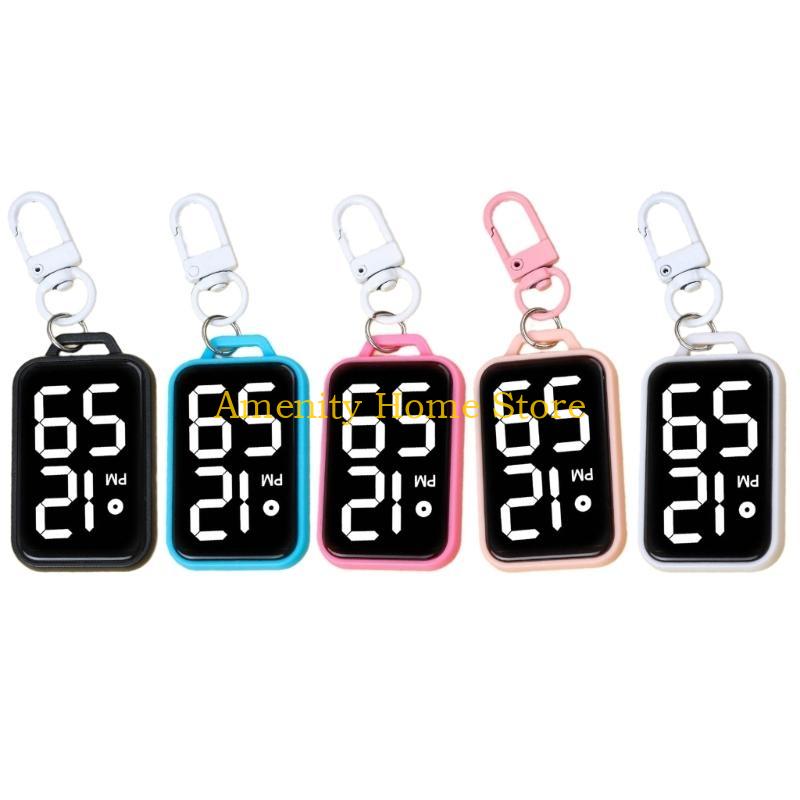 F26C Portable Keychain Electronic Clock For School Exams Miniature Digital Pocket Watch With Durability Plastic Construction