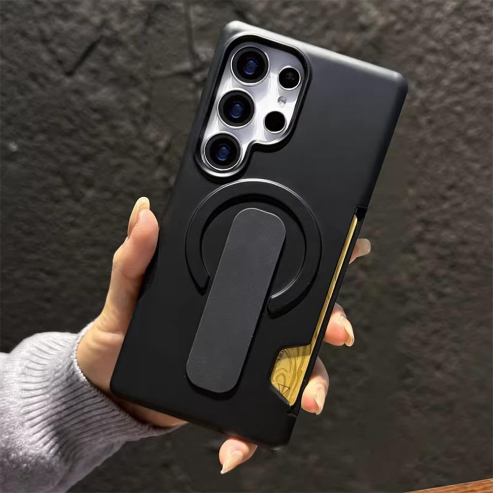Hybrid-Rüstung mit Kartenfach, stoßfeste Hülle für Samsung Galaxy S26 Ultra S25 S24 Plus, Silikon-Griffhalter für Magsafe, Magnetische Abdeckung