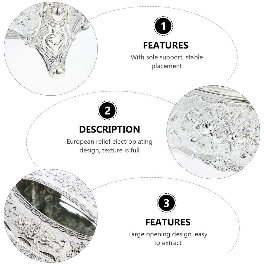 Embossed Paper Box Unique Tissue Holder Towel Dispenser Napkin Retro Decor Acrylic Container Desktop Decoration Travel Gold