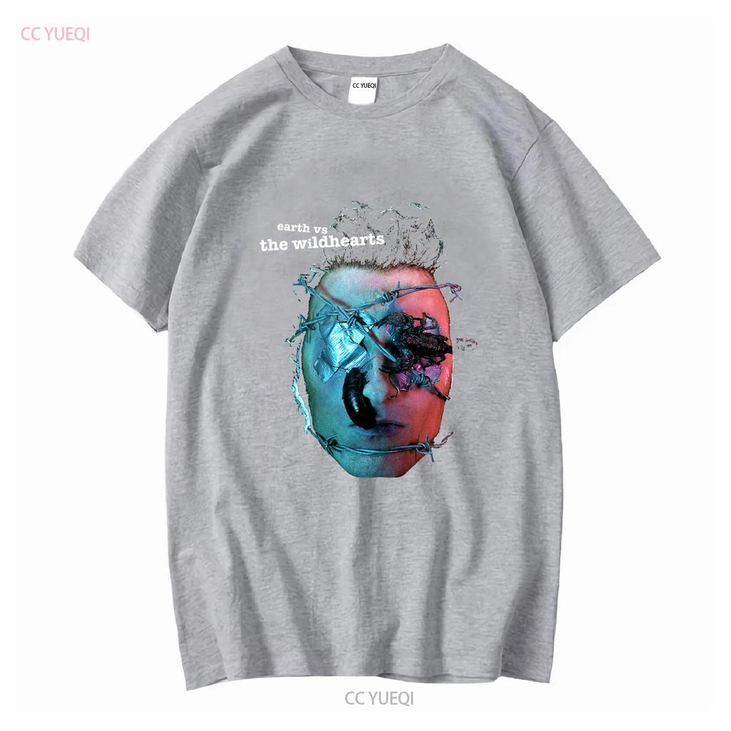 The Wildhearts Earth Vs wildhearts T Shirt NEW OFFICIAL vintage Washed Stylish graphic Slightly homme Comfortable Soft