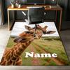 Custom Name Giraffe Printed Carpet,Rug for Office Chair Living Room Bedroom Kitchen Room Decor Gifts.