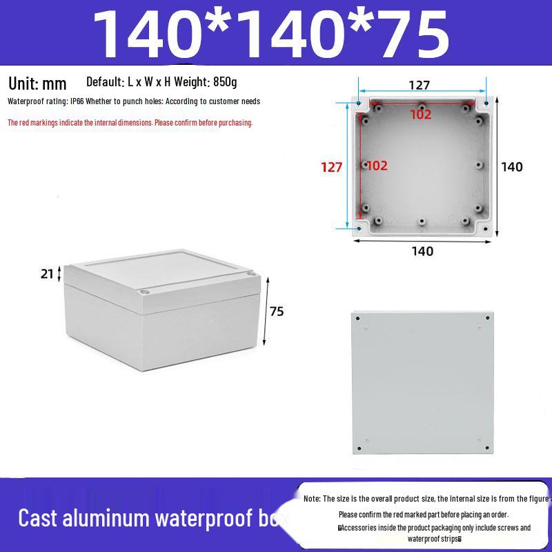 Druckguss-Aluminium Außenverteilerkasten IP65 Wasserdichtes Gehäuse