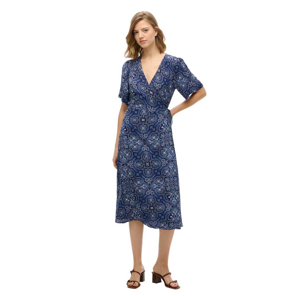 Superdry, Damen, Kleider, Midi-Wickelkleid mit Print, Blau, (L) - Bild 4