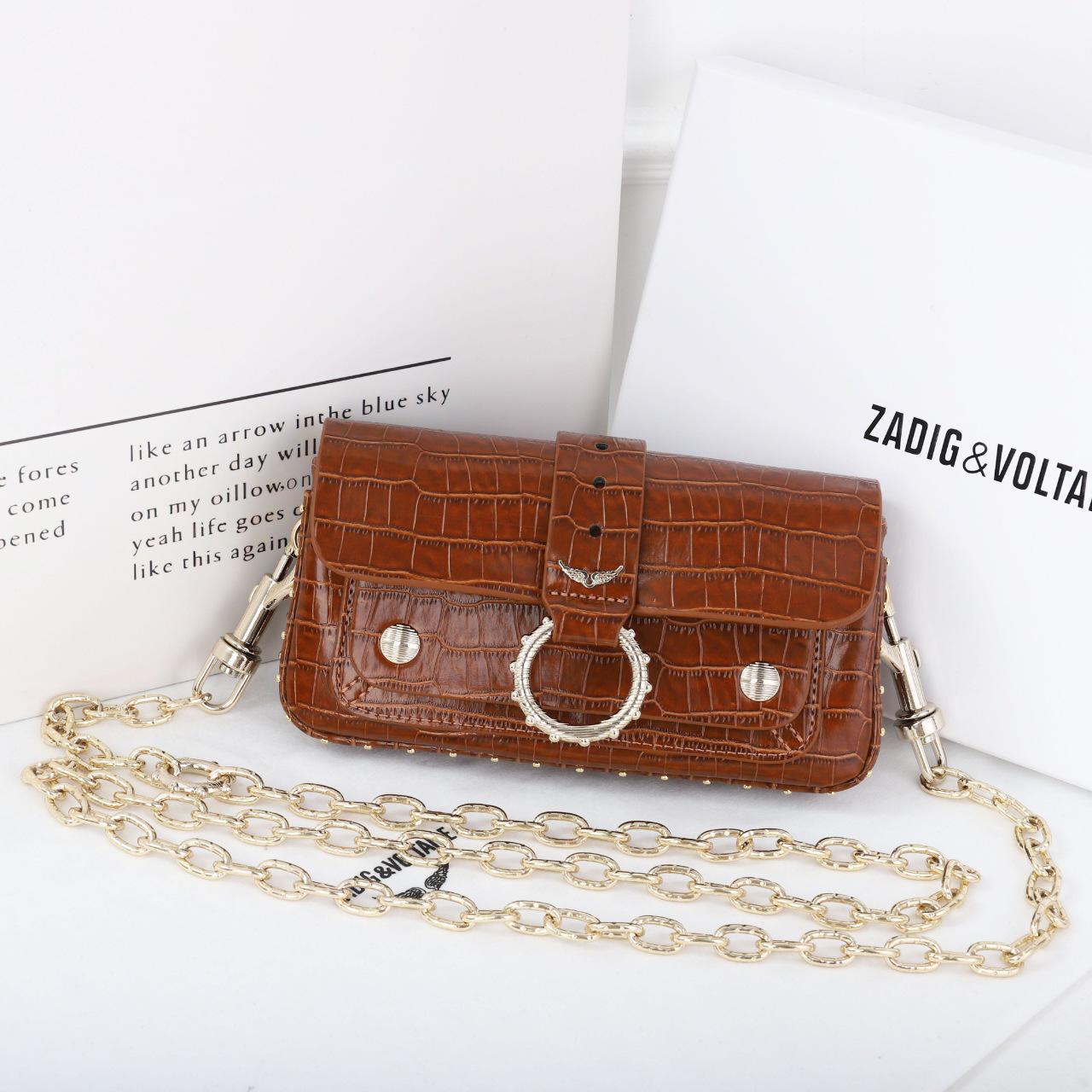 

ZV Женская модная сумка кроссбоди на цепочке с каменным узором - Женская универсальная маленькая квадратная сумка на плечо Single Piece