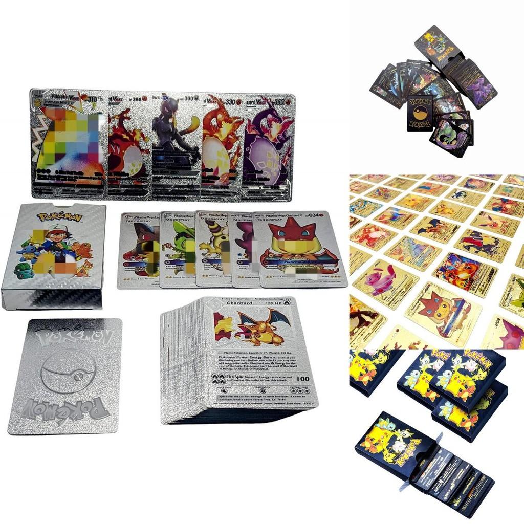Shiny Gold Foil Pokemon Card Set 55pcs English Unique And Handmade