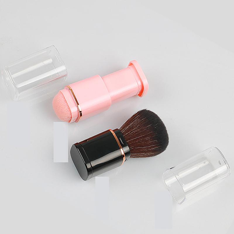 Pincel Cosmético Retrátil Mini Portátil para Pó Facial Blush Iluminador Cerdas de Fibra
