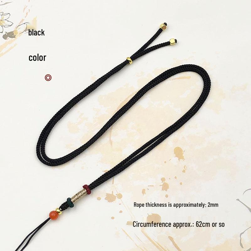 Adjustable Hand-Woven Jade Agate Emerald Pendant Necklace Cord for Men & Women