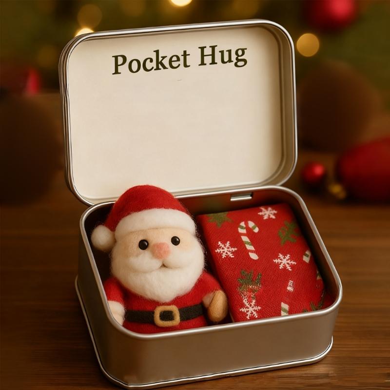 Handmade Soft Holiday Pocket Hug Gift Pouch Seasonal Celebration Home Decoration Accessories Seasonal Ornament