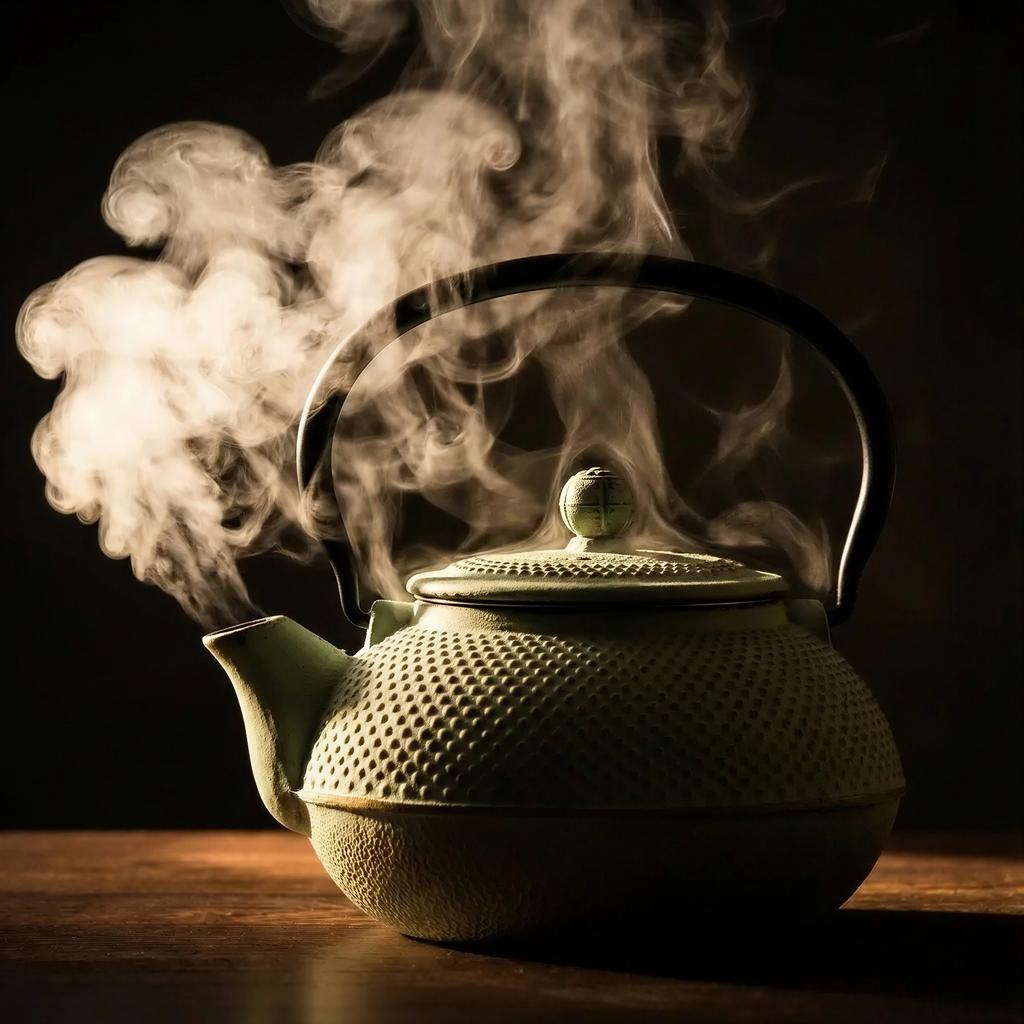 Cast Iron Kettle 1.5L Mint Infuser Steel Strainer For Herbal Tea