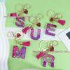 Three-Color Sequin Alphabet Keychain with Heart Tassel – Women's Bag Charm