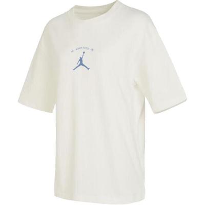 American Retro Letter Logo And Number Pattern Print Loose Round Neck Short Sleeve Drop Shoulder T-Shirt Women Tops Beige FJ7710-133