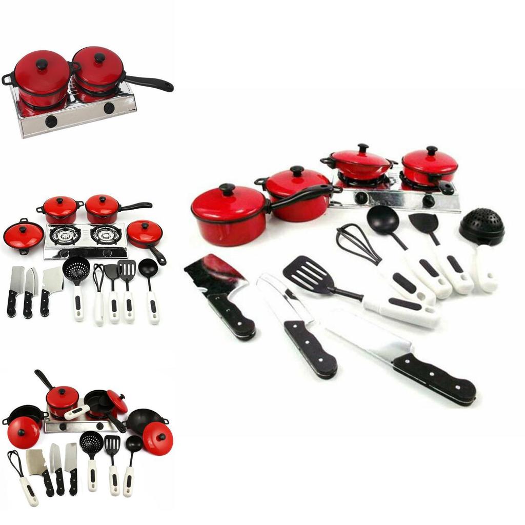 Delightful 13pcs Kid Play House Toy Kitchen Utensils Cooking Pots And Pans Set