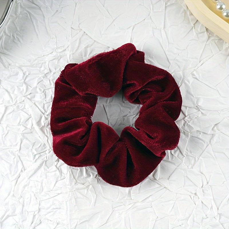 

Бохо Минималистичные Тканевые Резинки для Волос для Женщин - Бархатные Скранчи, Однотонные, Цельные, Нескользящие Эластичные Кольца для Волос бордовый