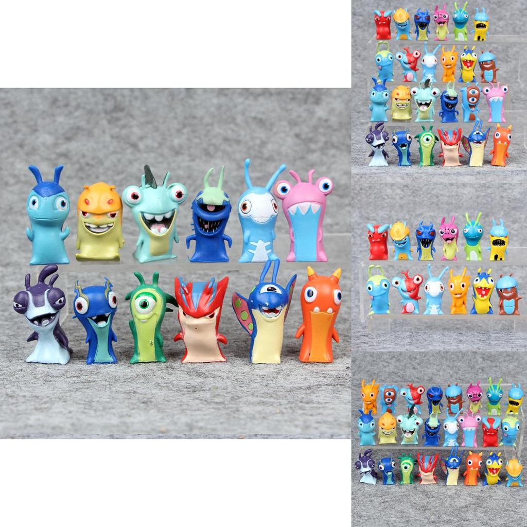 Lot Of 24 Premium Slugterra Action Figures Pvc Toys Featuring Burpy And Bludgeon Slugs Gift Set