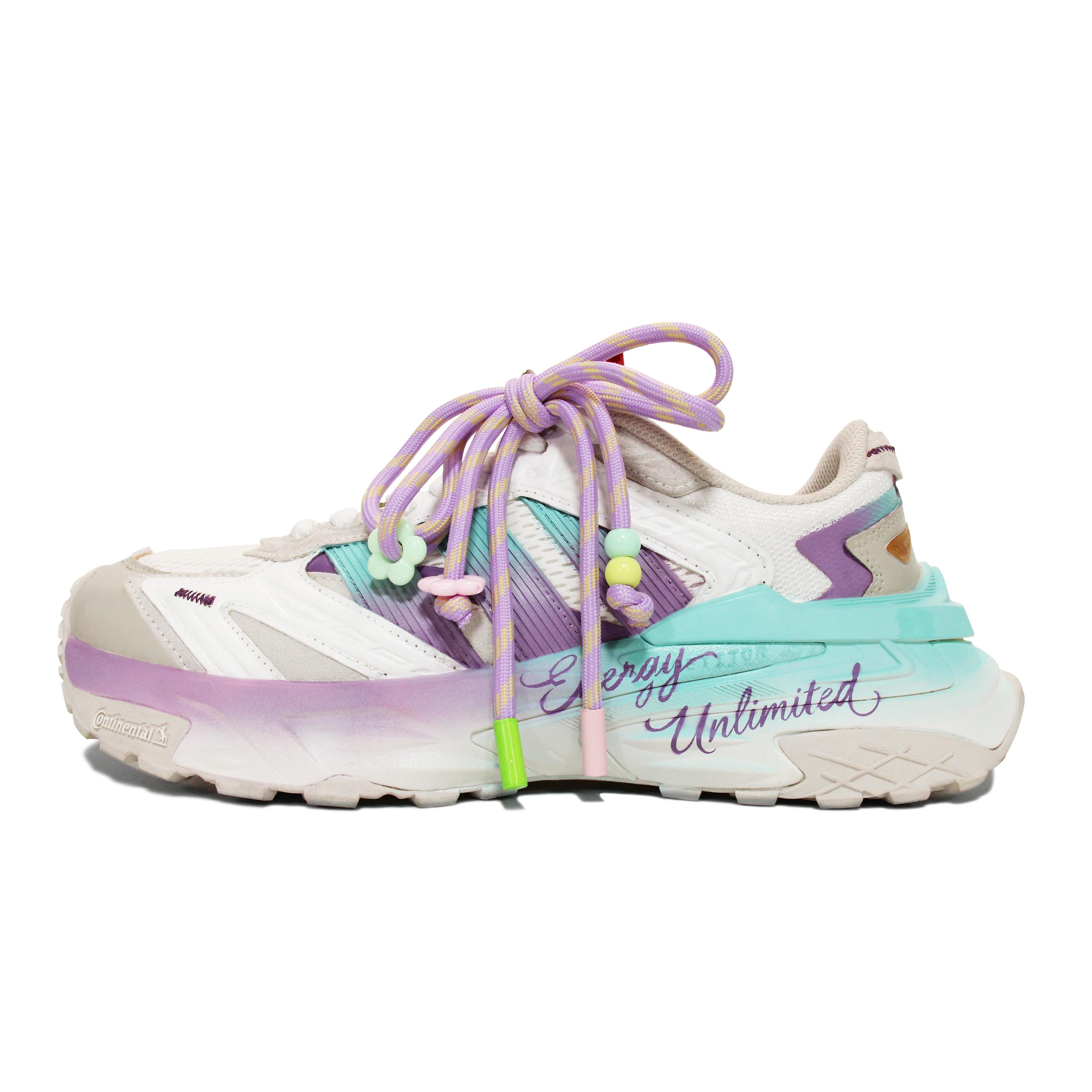 

Adidas XLG STORM Walking Planet, Fresh Look Macaron Height Increasing Low top Chunky Sneakers Unisex White Purple Blue KI1855(Team1492-) 38