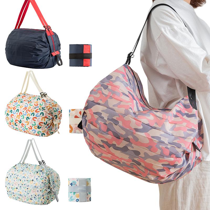 Складная хозяйственная сумка Усиленная нейлоновая ткань Сверхпрочная сумка для продуктов Компактное портативное хранение Повседневное использование Многоразовая эко-сумка чёрный 745₽