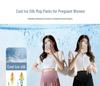 High Waist Wide Leg Ice Silk Maternity Pants for Spring and Summer Sun Protection