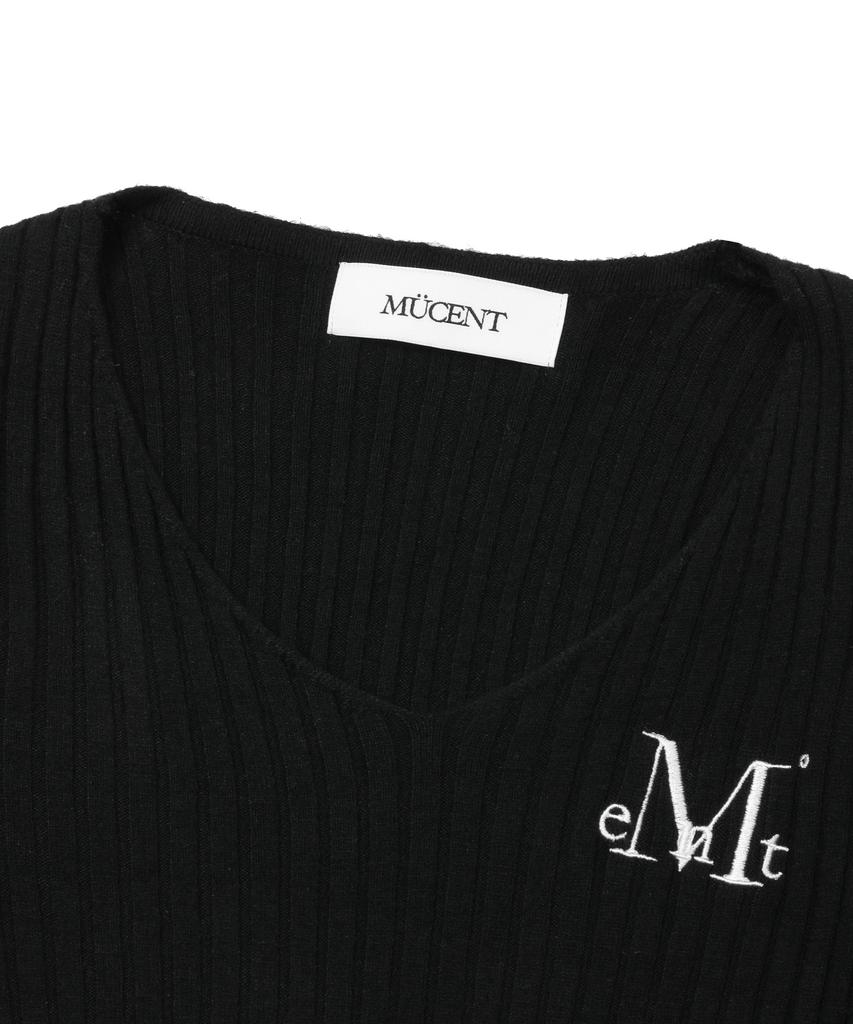 MUCENT Sharon V-Neck Crop Ribbed Knit (3 Colors)