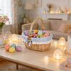 Woven Basket, Handcrafted Storage Basket With Handles And Linen, Multifunctional Bread And Fruit Container, Ideal For Family Gatherings