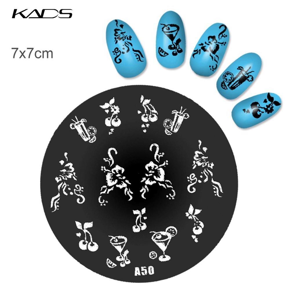 KADS 1PC Round Stainless Steel Nail Art Nail Stamping Plates Manicure Stamp DIY for Nail Templates Classic Series Tools