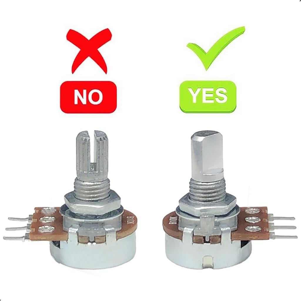 10Pcs 6mm D Type Potentiometer Control Knobs, Plastic Volume Audio Mixer Bass Tone Rotary Knob,for Encoder Electric Guitar Speaker Board DJ