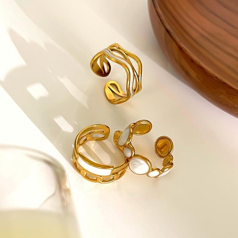 Elegant Finger Rings Party Accessories Geometric Weddings Rings Stainless Steel Texture Suitable for Fashion Casual Look