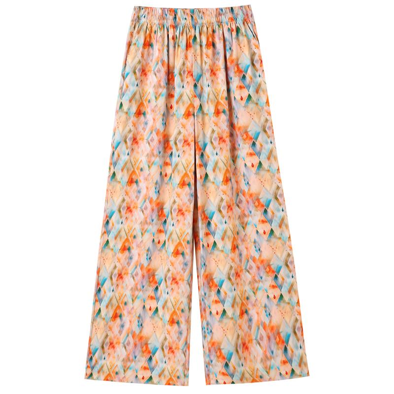 Sommer-Hosen mit weitem Bein für Damen Vintage Kleidung Übergröße Locker Lässig High Waist Hosen