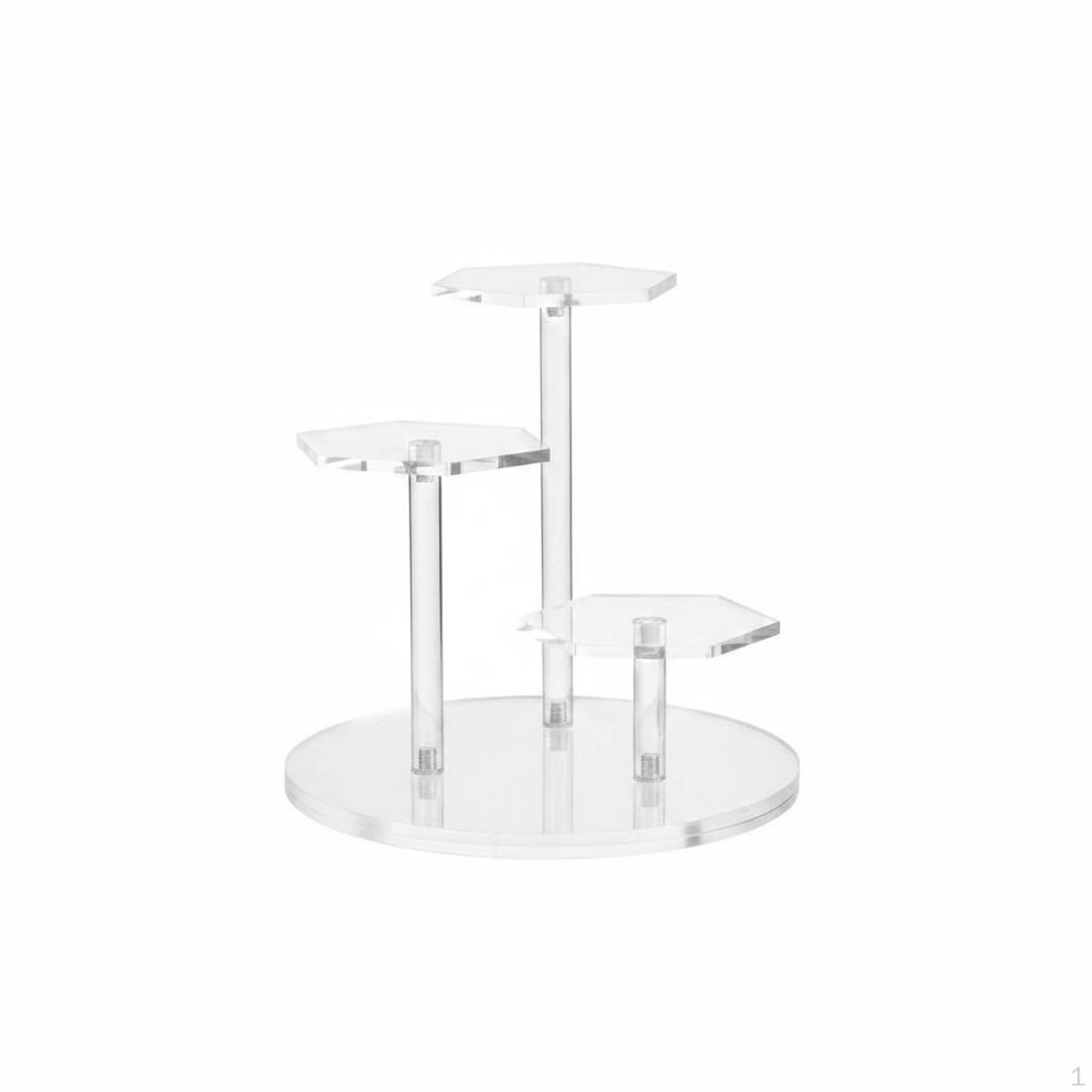 Hexagon Stepped Display Stand High CrystalLike Appearance Clear Acrylic Riser Diamond Perfume