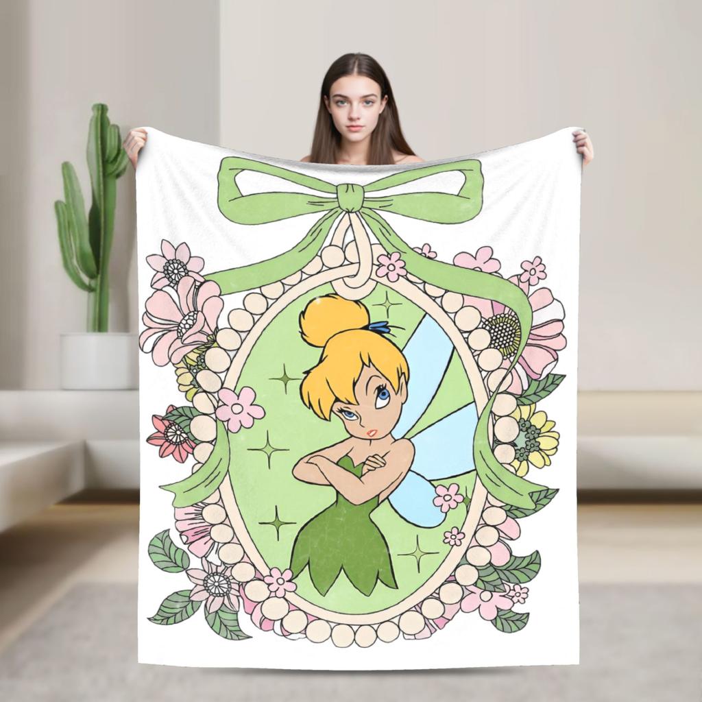 Peter Pan Tinker Bell Blanket  Wool Awesome Warm Throw Blankets for Bedding Lounge  Winter
