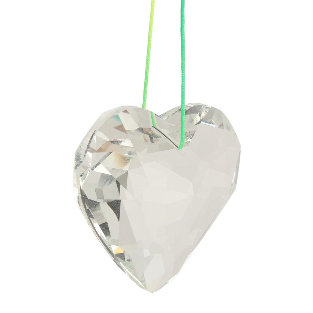 Heart Prism Ornaments Exquisite Polished Surface Hanging Heart Suncatcher Prism Pendant for Christmas Decoration Photographic Ornament Transparent