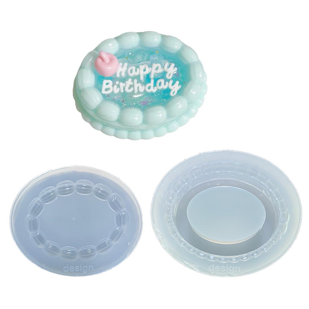 Ovaler Rand Silikonform Fondantform Kuchen Dekorationswerkzeuge Schokolade Gumpaste Form Sugarcraft für Hochzeit Geburtstag