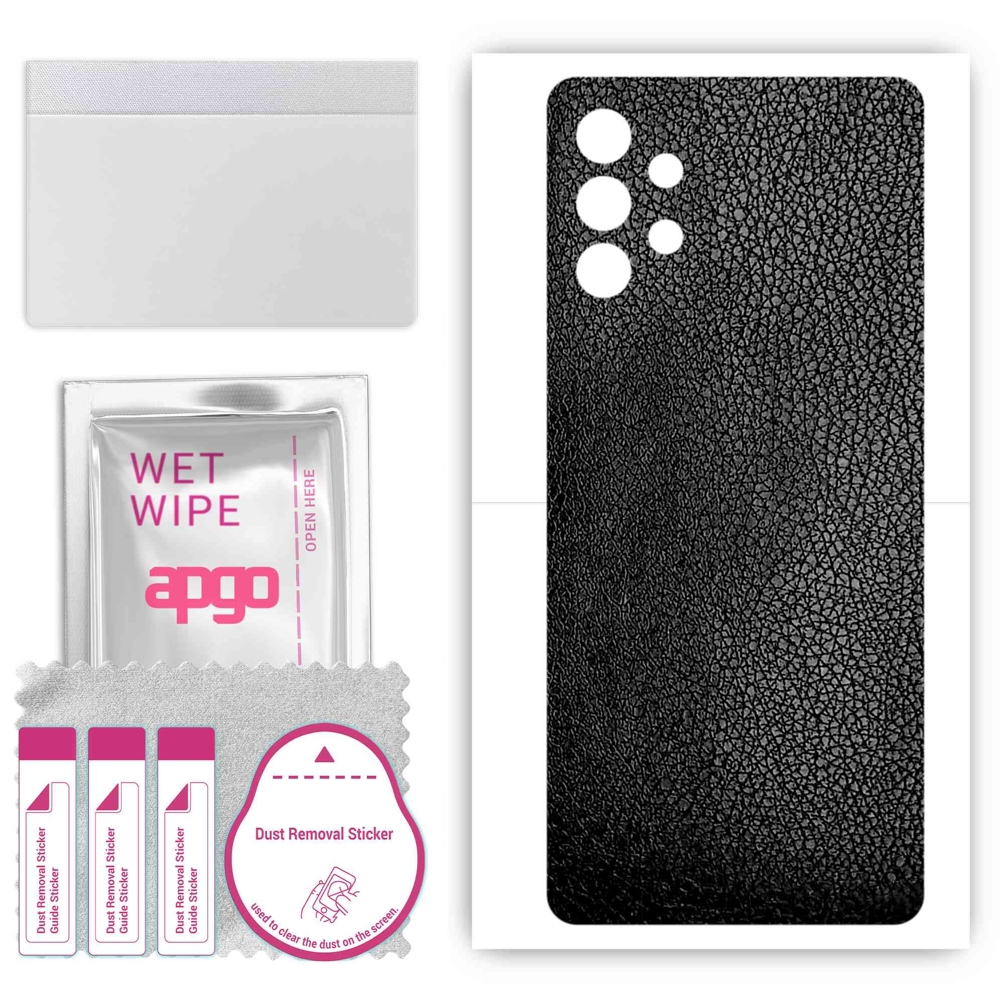 

Apgo Protective Skin Sticker для задньої панелі, сумісний із Samsung Galaxy M32 5G, Wrap Film, Foil, Vinyl - Pattern Black Leather