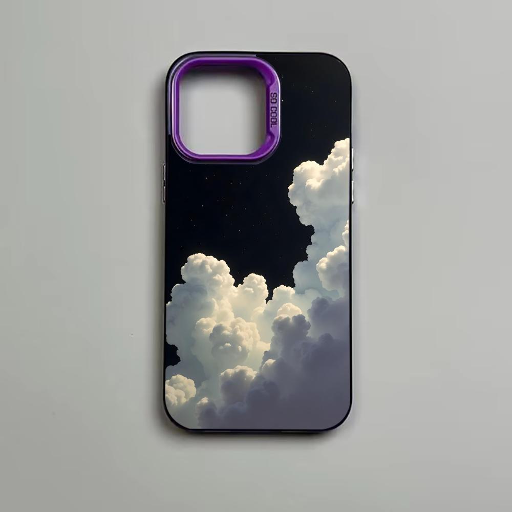 White Cloud Phone Case   for iPhone 16 15 14 13 Pro 12 11 Pro Xs X XR Max 8 7 SE Laser Hard PC+TPU Cases Back Cover