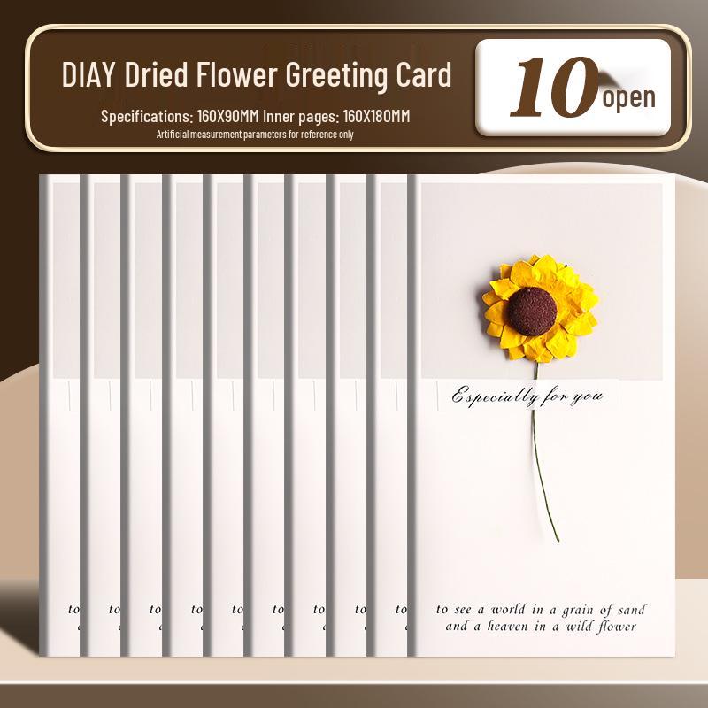 Handmade Dried Flower Greeting Card for Mother's Day, Thanksgiving, Birthdays & More