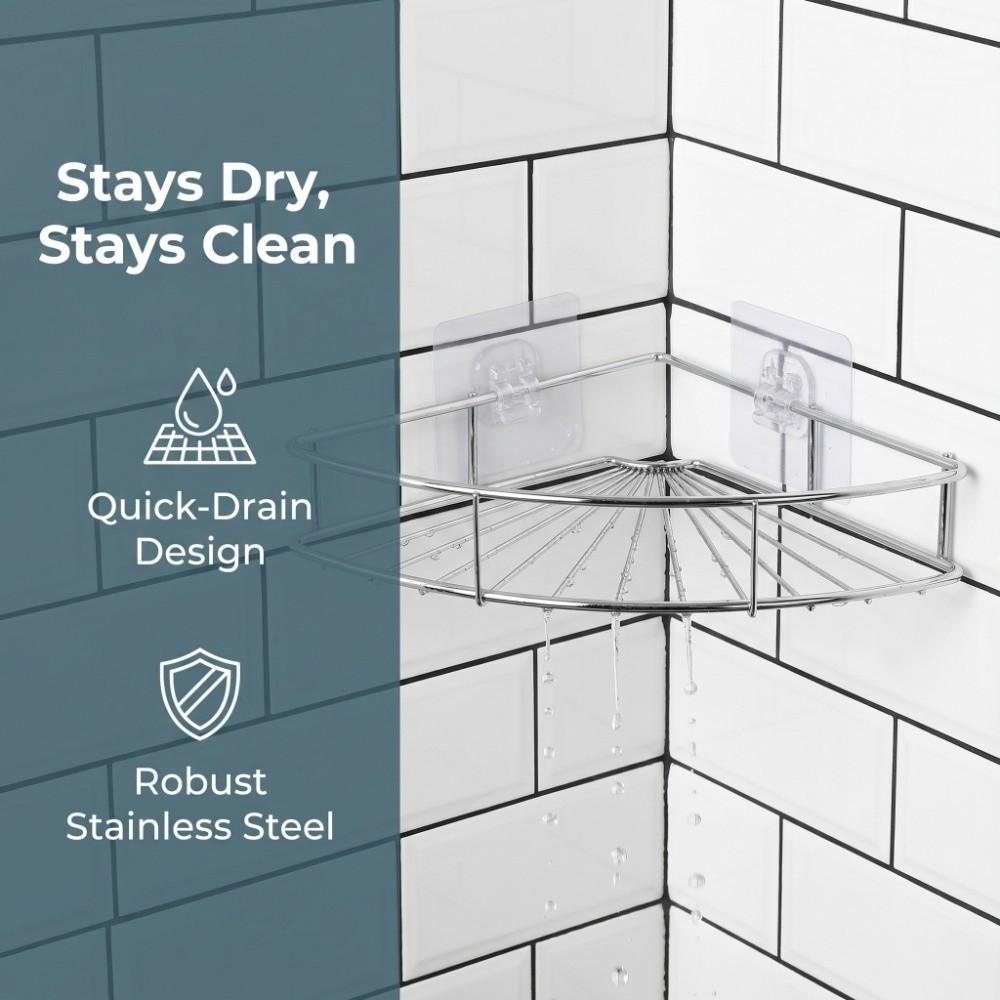 Triangular Design Corner Bathroom Shelf Bathroom Rack Organizer Bathroom Kitchen Shower