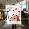 1PC Bubu Dudu Print Flannel Blanket, High quality All Seasons, Home Decor, Warmth and Comfort, Perfect for Christmas Gifts