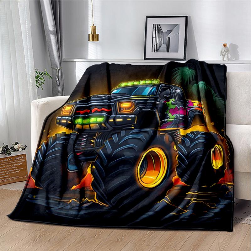 M-Monster Jam Grave Digger Truck Sofa Blanket Lightweight Warm Insulation Blanket Bed Office Car Knee padsThrow Blanket