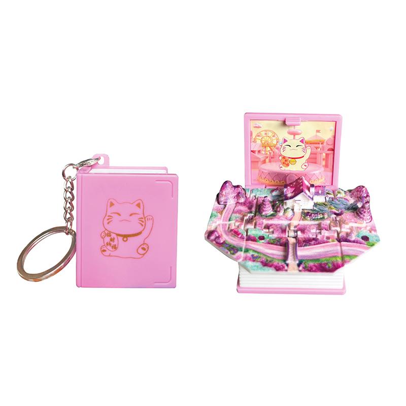 3D Mini Faltbuch Schlüsselanhänger Kinder Kinderspielzeug Angst Stressabbau Schloss Spielzeug Geburtstags Schmuck Geschenk Auto Schlüsselanhänger Schlüsselanhänger