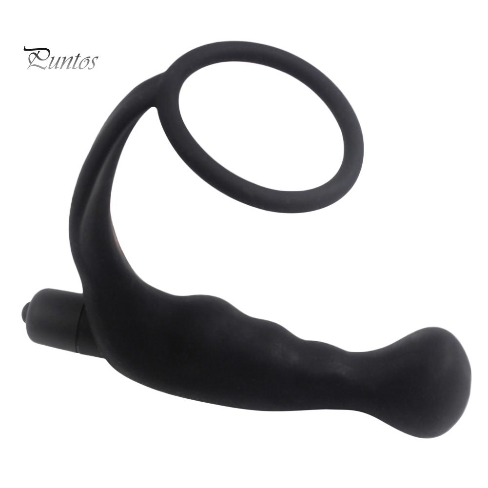 Adult Sex Toy Men Anal Plug Silicone Vibrator Prostate Ring G-Port Massager