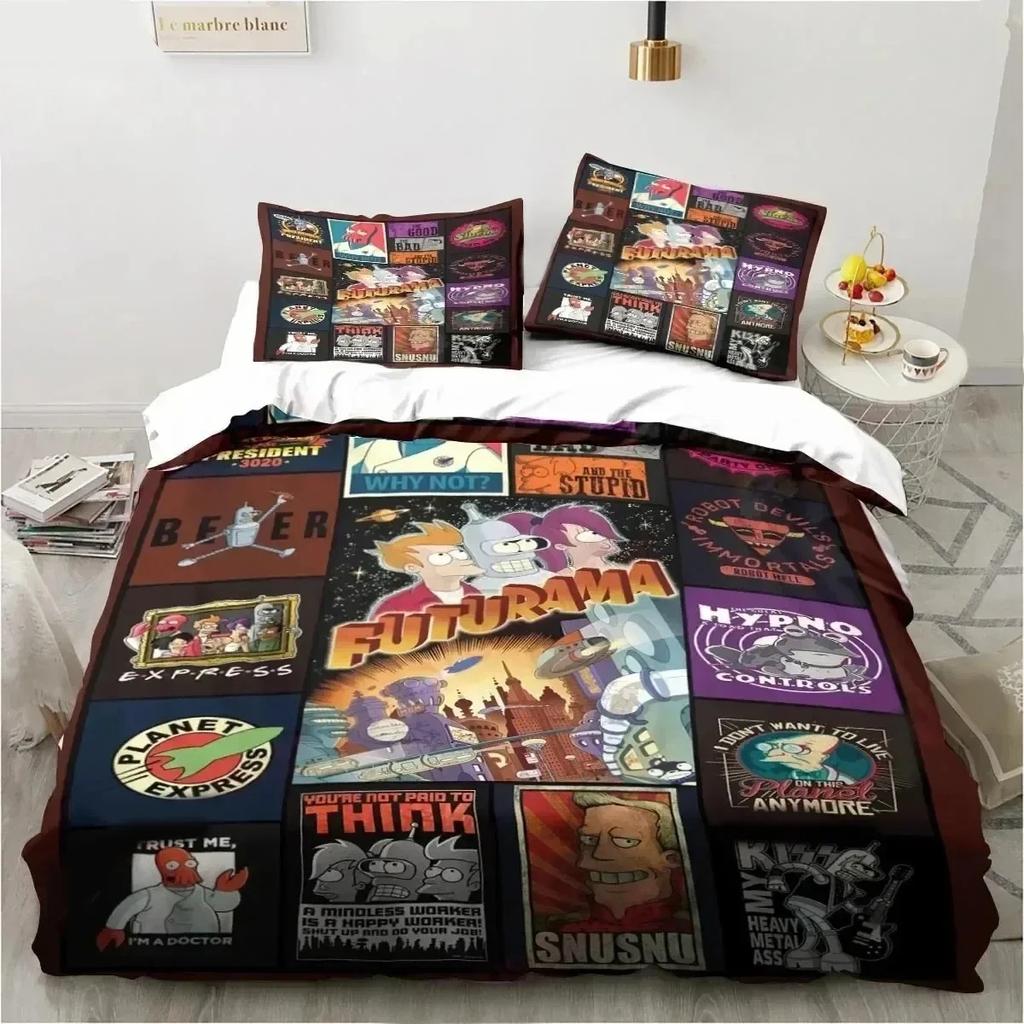 Comforter 3D Print Cartoon Futuramas Bender Bedding Set 3D Printed Suitable For Bedroom Kids Home Textile
