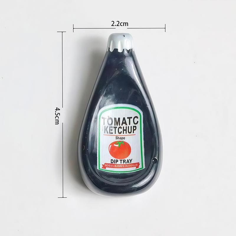 

Mini Squeeze Bottle Shaped Sauce Dish Creative Simulated Ketchup Flat Bottle Style Soy Sauce Plate Resin Small Dipping Dish чёрный