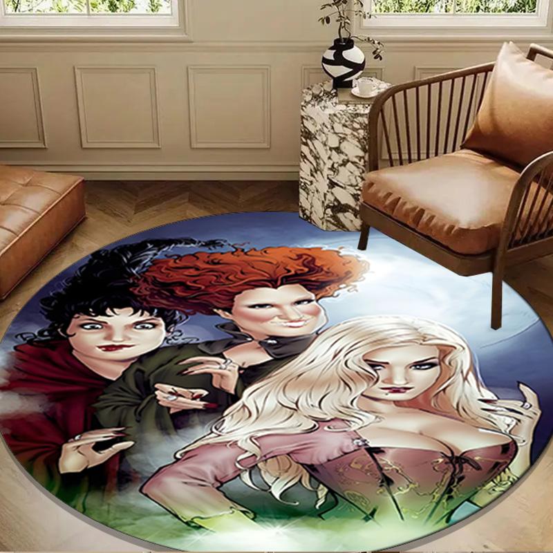 Pocus Halloween Magic Round Mat, Anti-slip Circle Carpet Chair Rug For livingroom,Bedroom, Doormat Home Decor Gift Christmas Gifts
