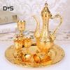 SW 8 Teile/satz Retro Zink-legierung Wein Tasse Wasserkocher Tablett Kit Hause Hochzeit Decor Container