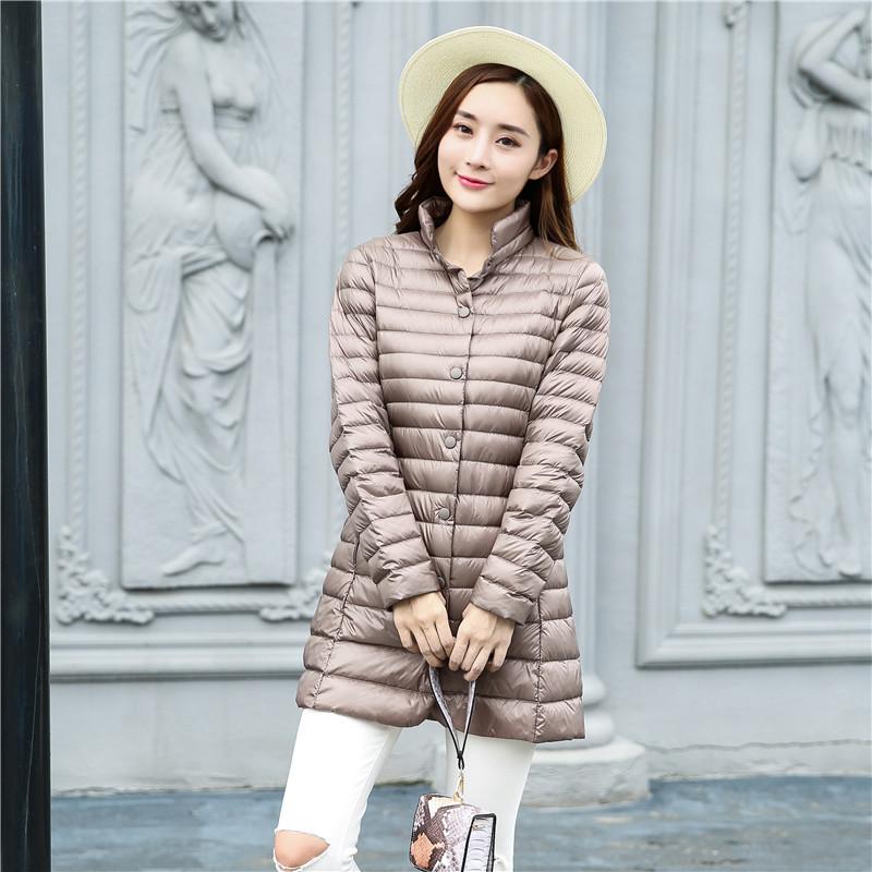 New Down Jacket Women's Lightweight Stand Neck Korean Version Medium Length Slim Fit Oversized Jacket