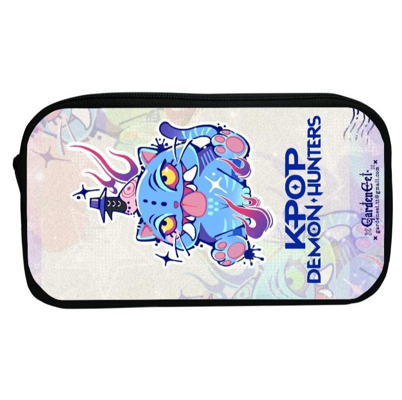 Hunter Kpop Student Pencil Box Large Bag Girl's Office School Pencil Box Cartoon Devil Pencil Box Pen Box