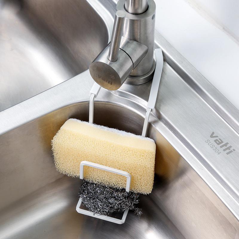Iron Art Kitchen Sink Organizing Rack: Household Dishwashing Sponge Holder & Drain, Faucet Storage Solution.